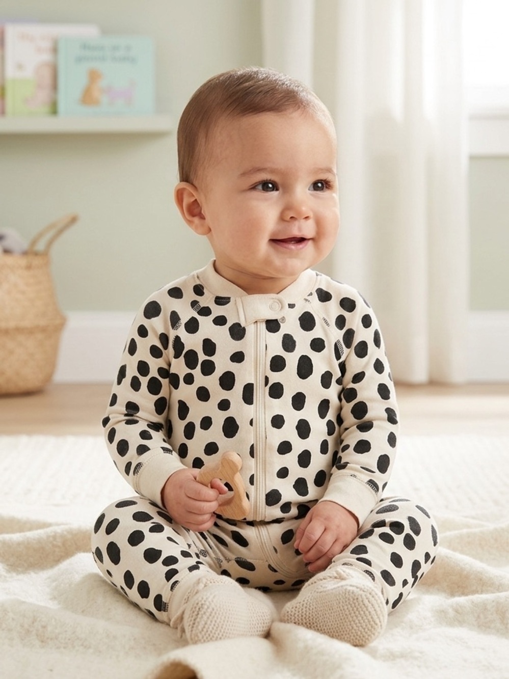 Hanna Andersson Dalmatian Dot Sleepytime One-Piece